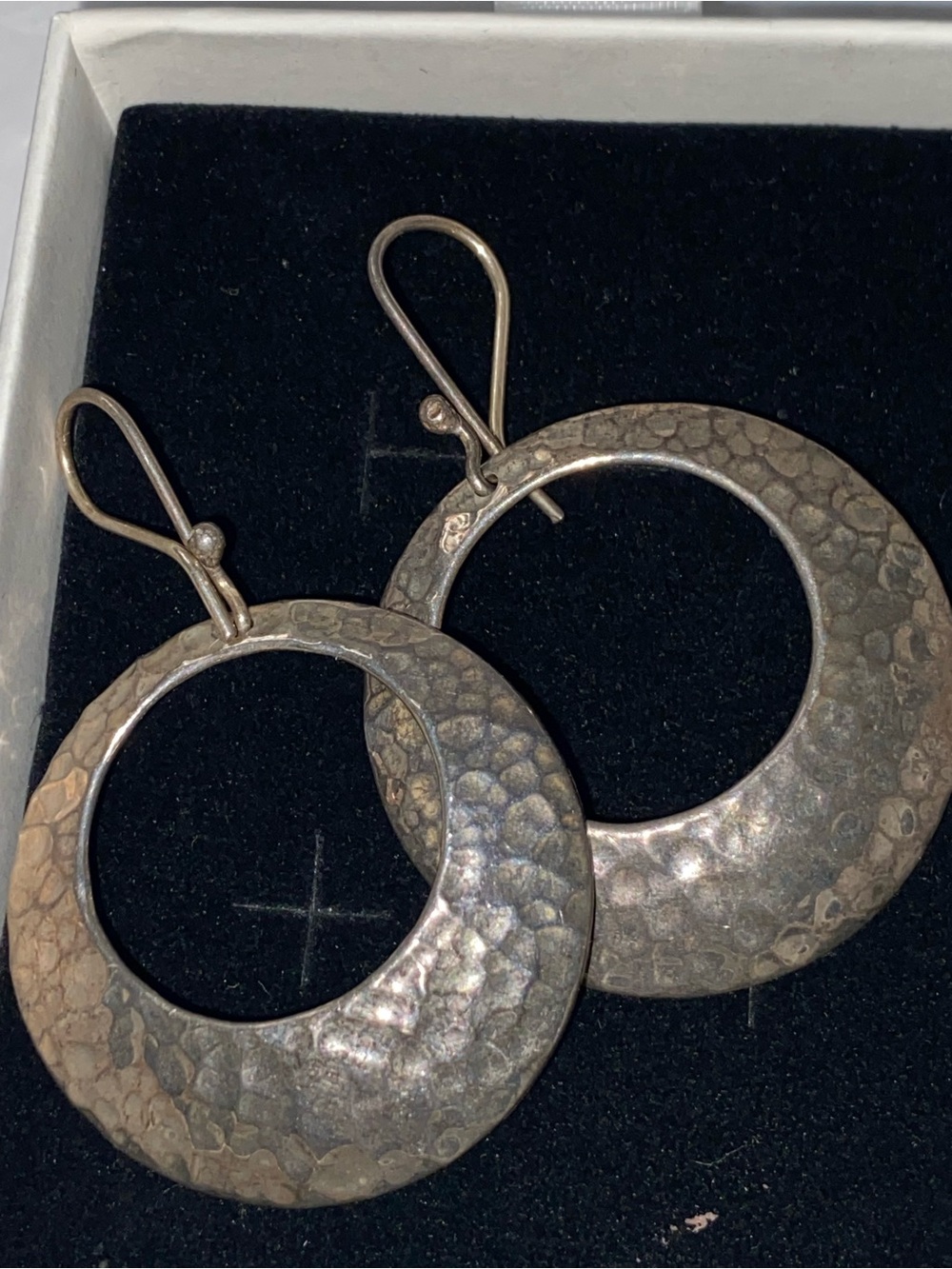 Mexico 925 silver PTI vintage  Hoop Dangle Earrings - Silver Tone